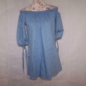 Speed Control Tunic Top Small Off Shoulder Frayed